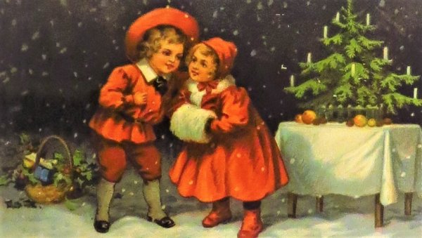 Дореволюционные новогодние открытки с детьми