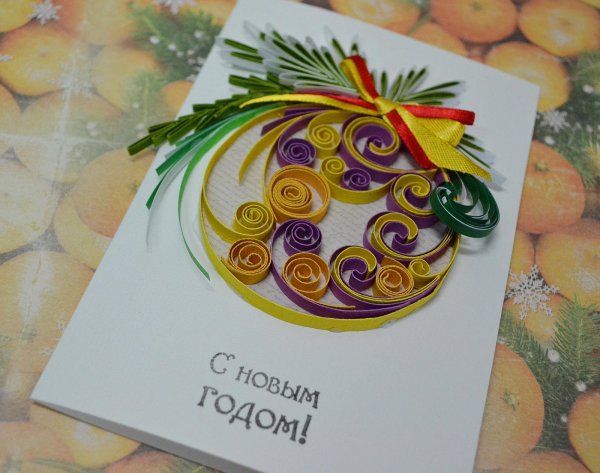 Квиллинг открытки на новый год
