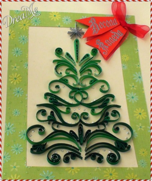 Открытка Снежинка квиллинг