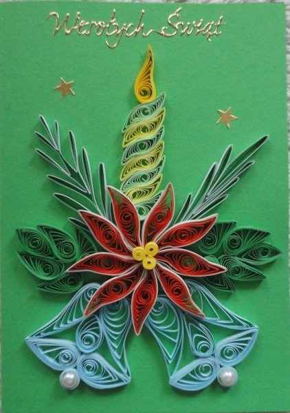 Новогодние открытки квиллинг