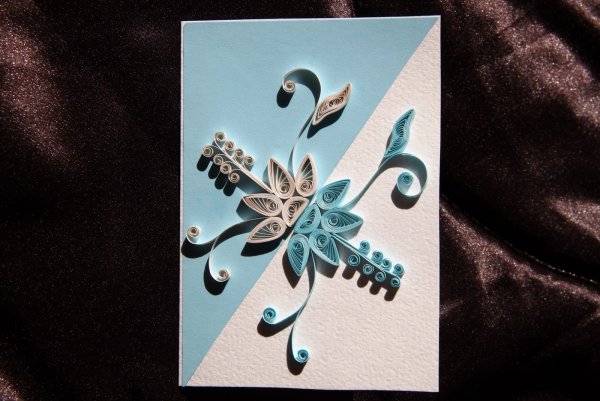 Открытка к новому году квиллинг