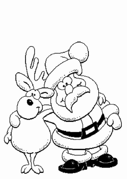 Новогодняя открытка раскраска