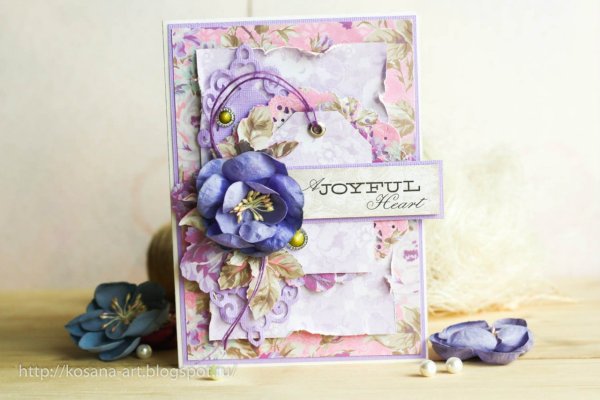 Открытка крафт Скрапбукинг