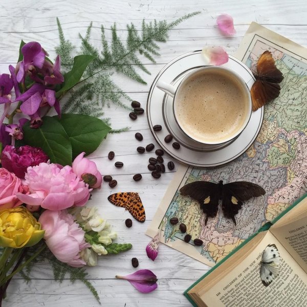 Кофе цветы утреннее настроение