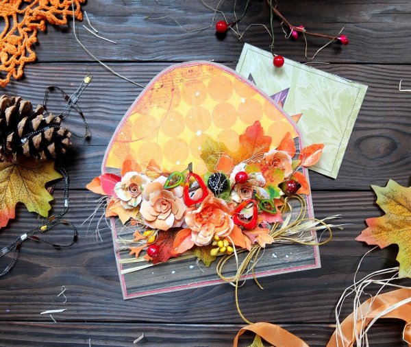 Красивый осенний конверт