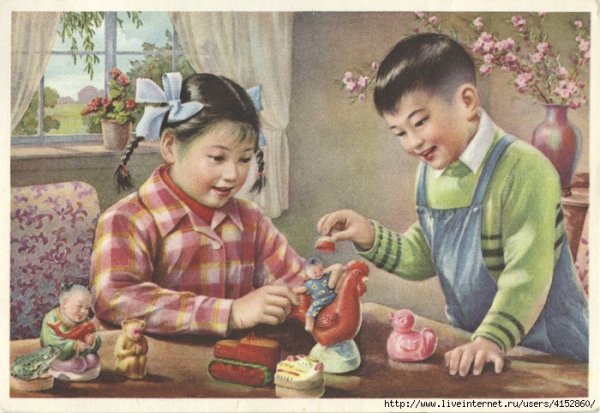 Китайские открытки с детками