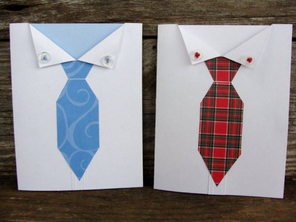 Поделка рубашка с галстуком из бумаги