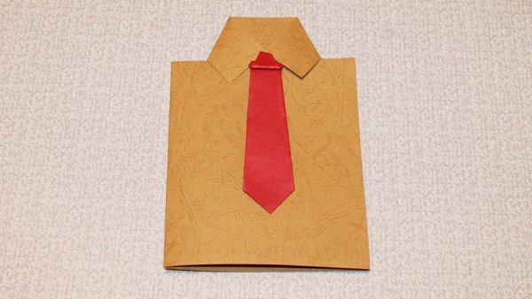 Открытка на 23 февраля рубашка с галстуком