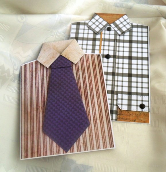 Открытка рубашка с галстуком