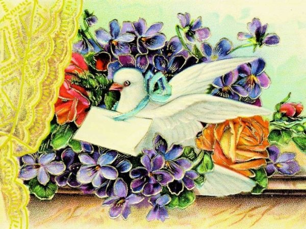 Открытка по номерам с декором