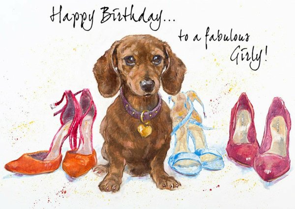 Открытки с таксами с днем рождения