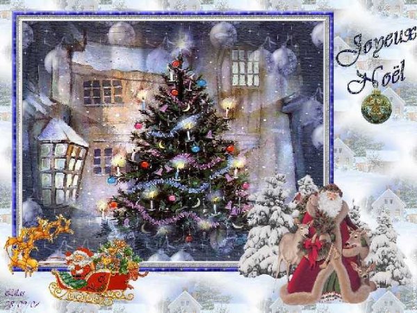 Рождественская открытка на французском