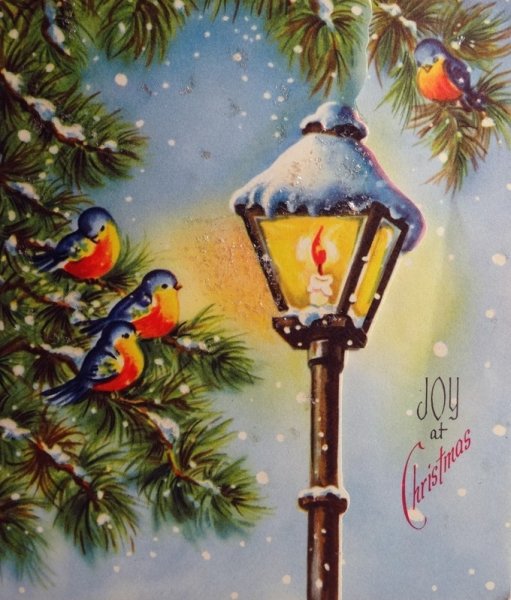 Новогодняя открытка с фонариком