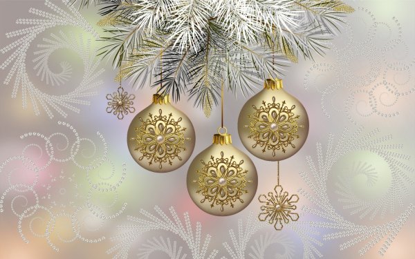 Новогодняя открытка Золотая