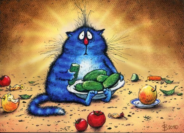 Забавные кошки в картинах