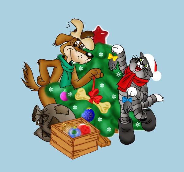 Кот Матроскин зима в Простоквашино