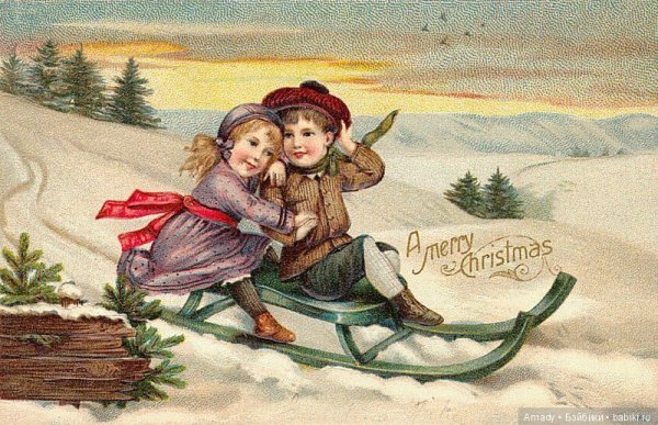 Открытки с Рождеством Христовым старинные