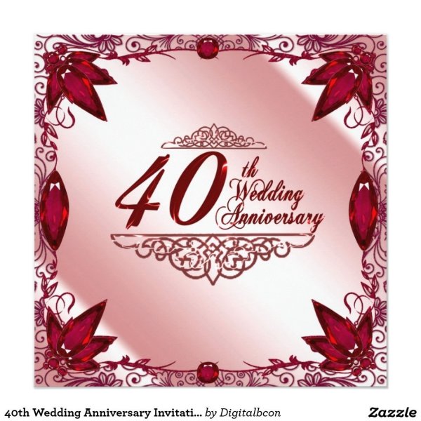 Приглашение на рубиновую свадьбу