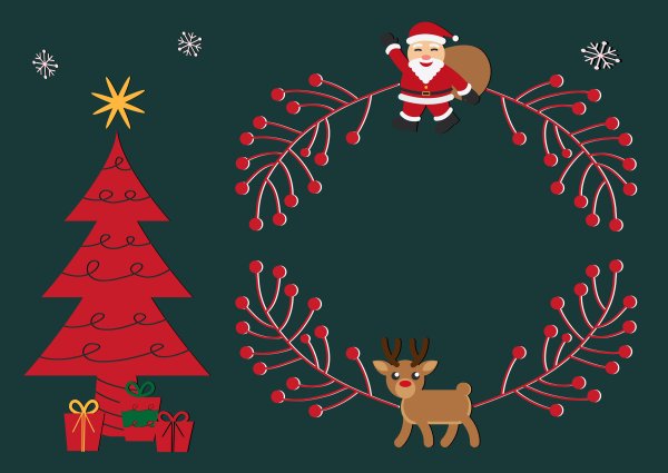 Новогодний фон с оленями