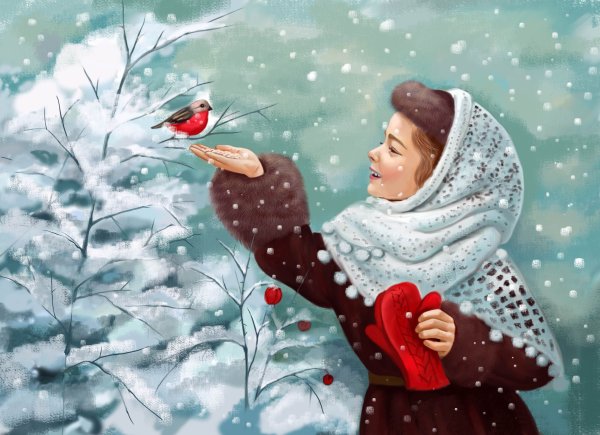 Винтажные новогодние пейзажи