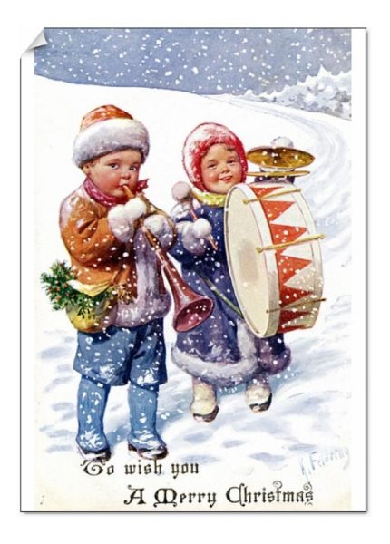 Винтажная зимняя открытка