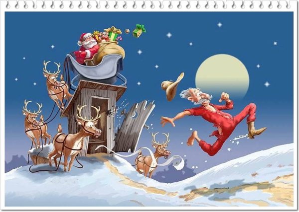 Прикольные Рождественские открытки