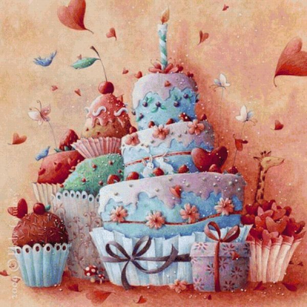 С днем рождения акварель