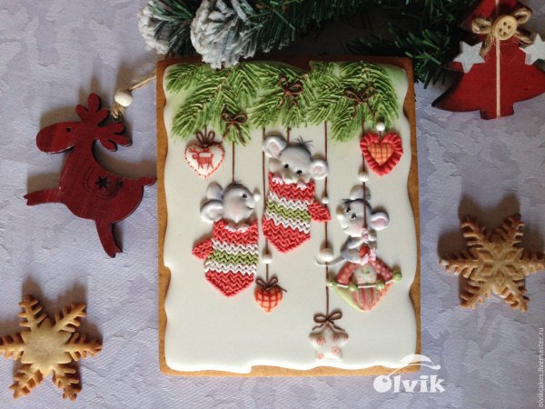 Пряник открытка Новогодняя