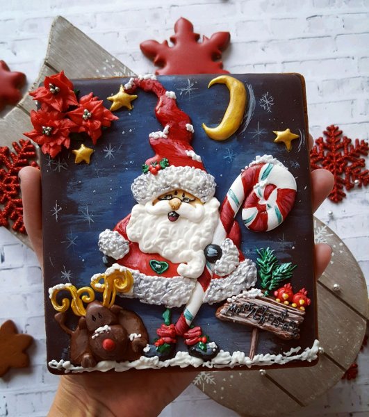 Пряник открытка на новый год