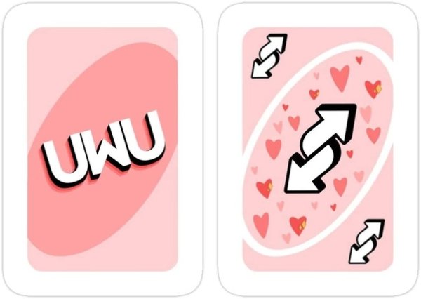 Карточка уно розовая