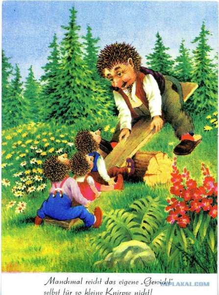 Немецкие открытки с ежами Эрих Нойберт