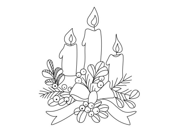 Новогодняя композиция карандашом