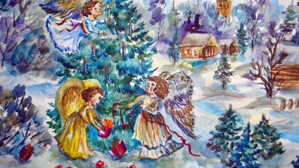 Рождественские рисунки