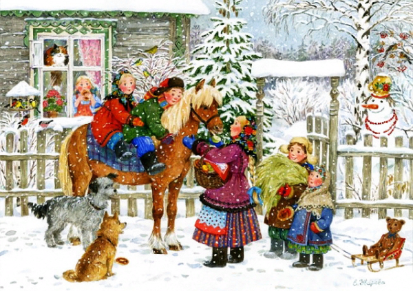 Художник Елена Уварова зима