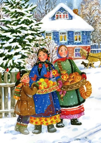 Елена Уварова художник картины. Святки