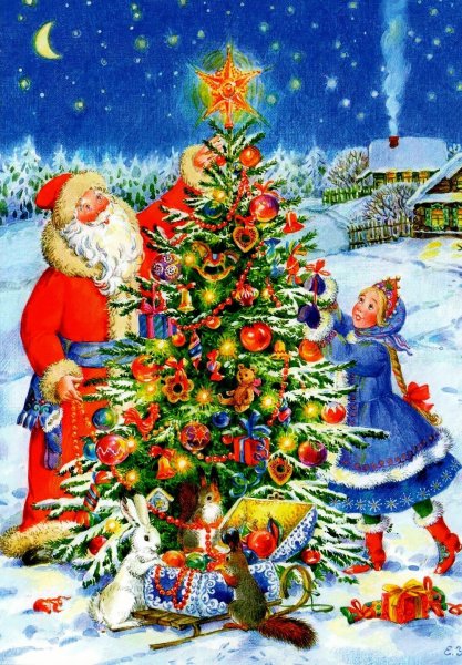 Зимние забавы художник Елена Уварова