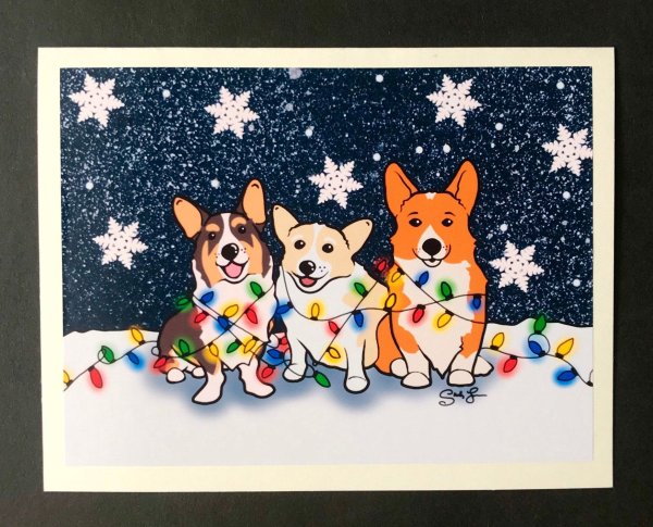 Открытка с новым годом корги