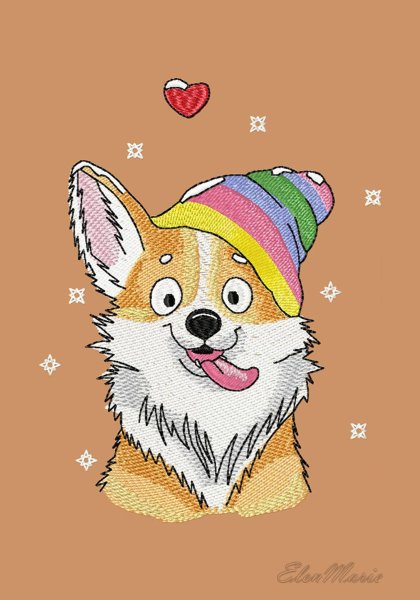 Корги новый год арт