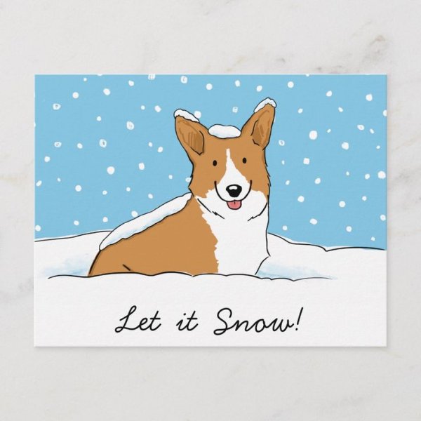 Корги Рождество рисунки