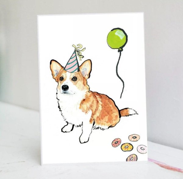 С днём рождения корги открытки