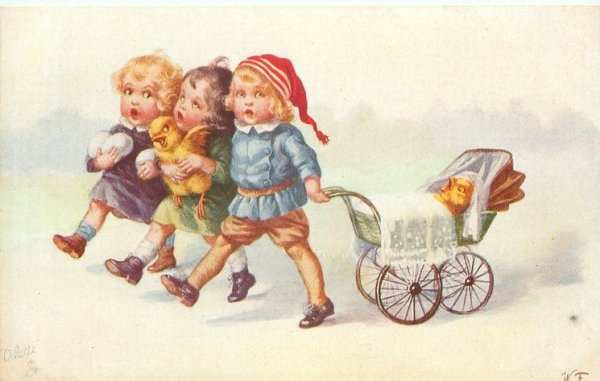 Декупаж старинные девочки