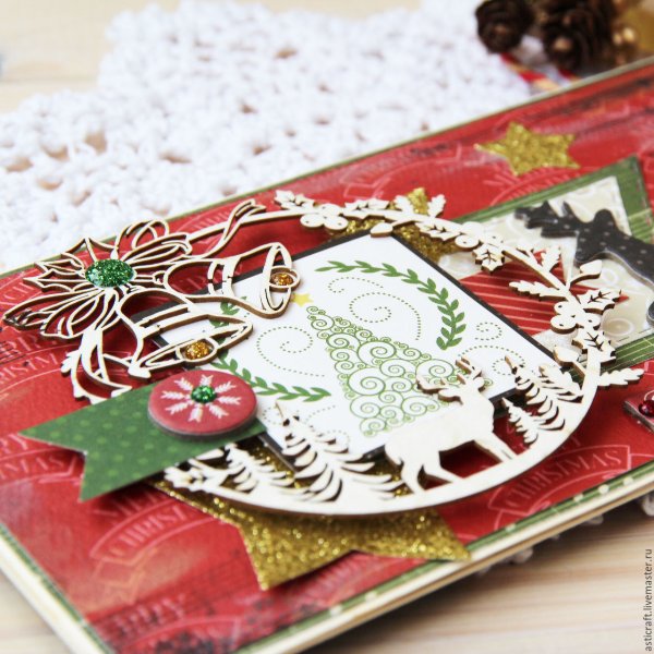 Подарочные новогодние конверты для денег и