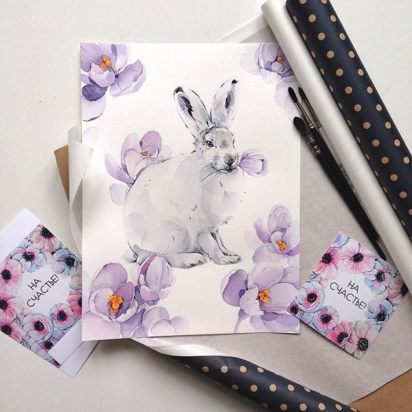 Акварельные открыточки