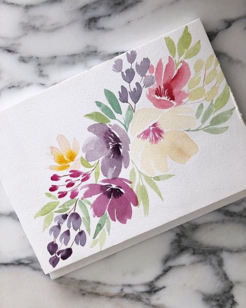 Открытки акварелью