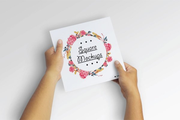 Мокап откроытка квадрат