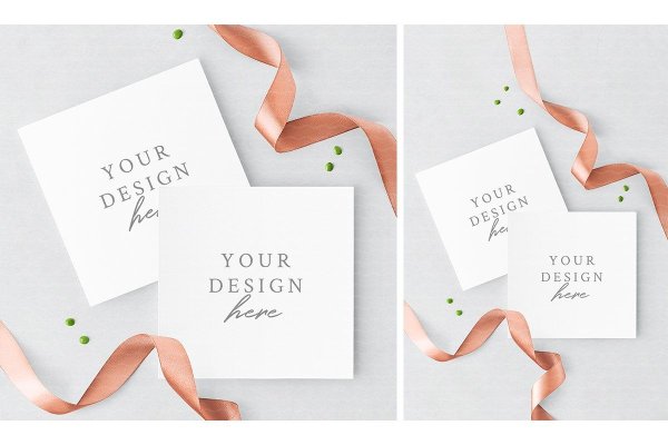 Мокап квадратной открытки