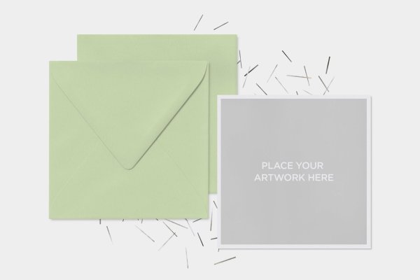 Мокап квадратной открытки