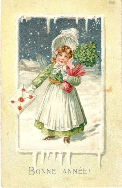 Винтажная открытка bonne annee