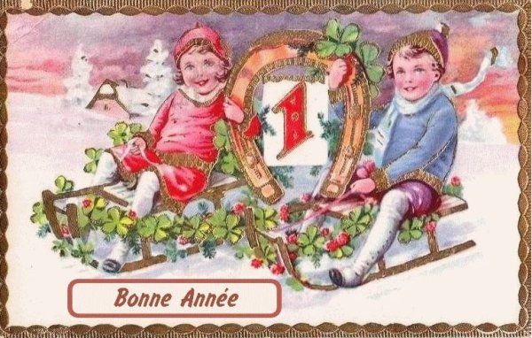 Открытка с новым годом bonne annee