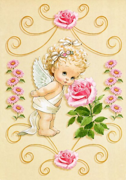 Открытка с ангелочком